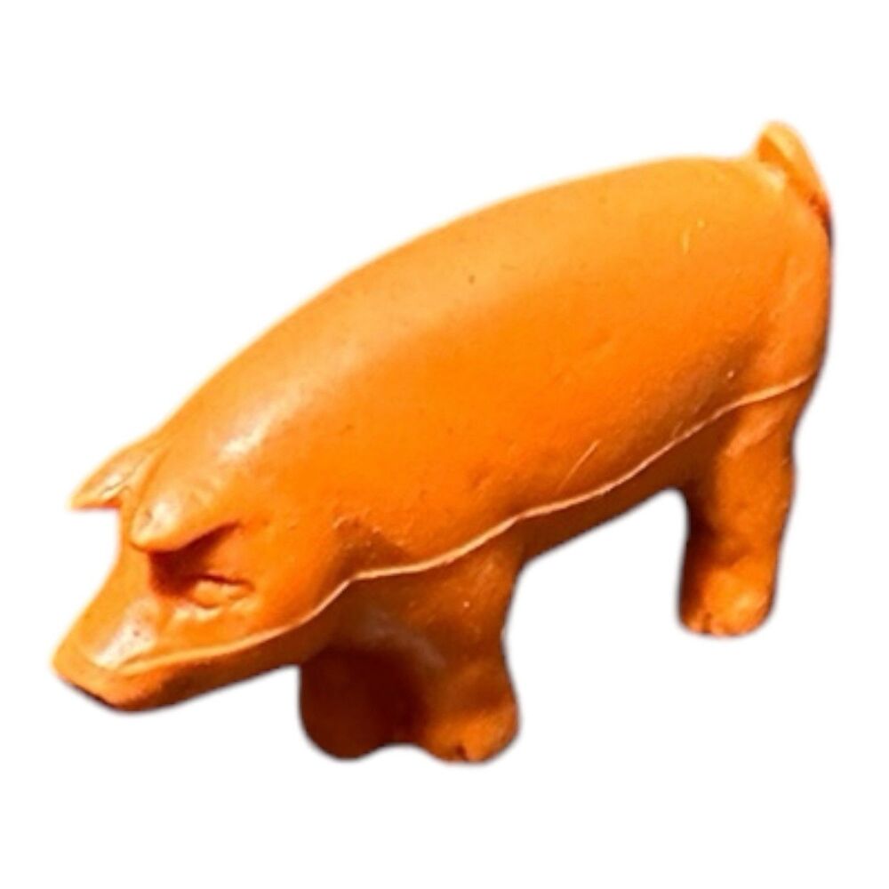 Vintage DIENER ERASER Orange PIG - farm animal Hog